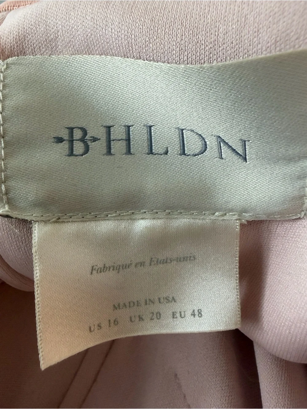 BHLDN Fawn Velvet Off-Shoulder Mermaid Blush Pink Velvet Bridesmaid Dress Sz. 16 - Picture 5 of 7